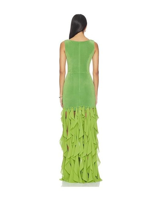 Elliatt Green Marison Ruffled Fringe Gown