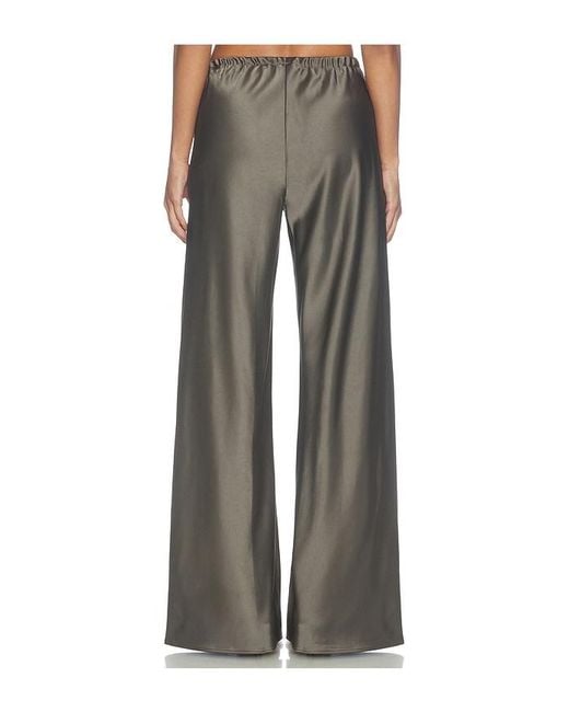 La Ligne Gray Satin Wide Leg Pant