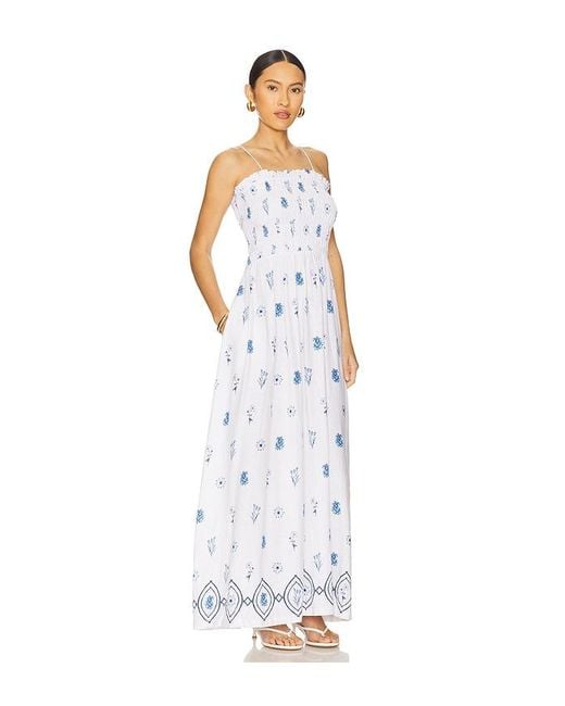 Seafolly White Maxikleid Shirred