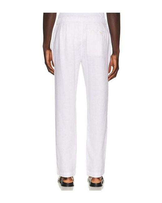 Frescobol Carioca White Oscar Linen Chinos for men