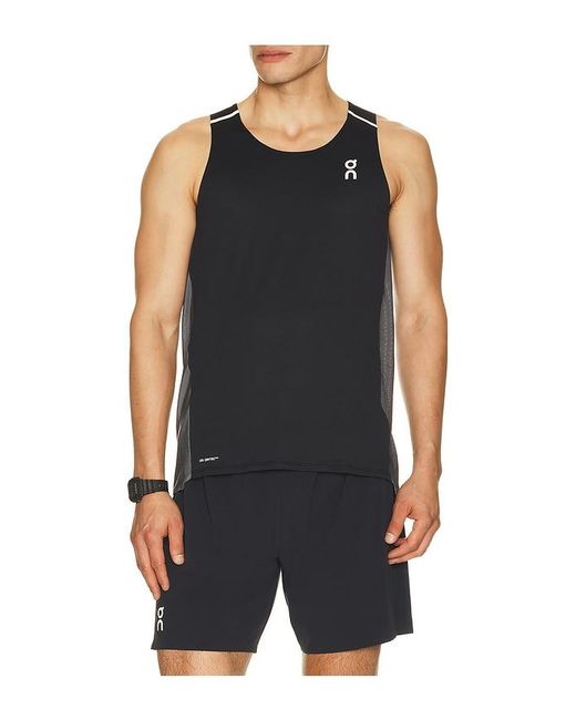 On Shoes Black Performance Tank for men