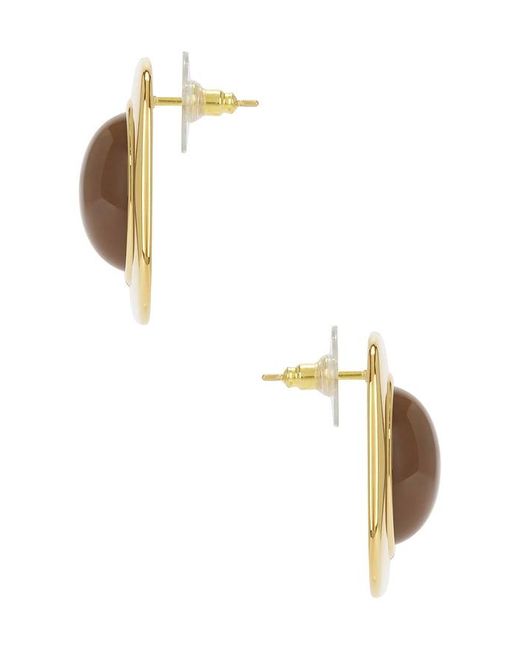 petit moments Metallic Beaded Post-Back Gold-Tone Earrings