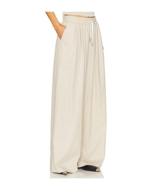 St. Agni Natural Pinstripe Wool Drawstring Pants