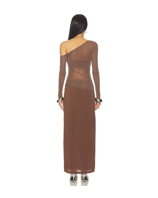 SOVERE Brown Zeya Long Sleeve Dress