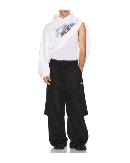 we11done Black Triple Layered Track Pants for men
