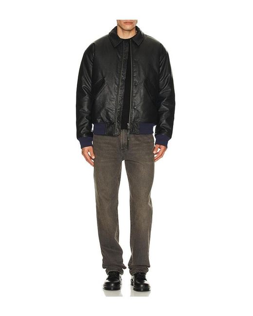 Scotch & Soda Black Faux Leather Puffer Jacket for men