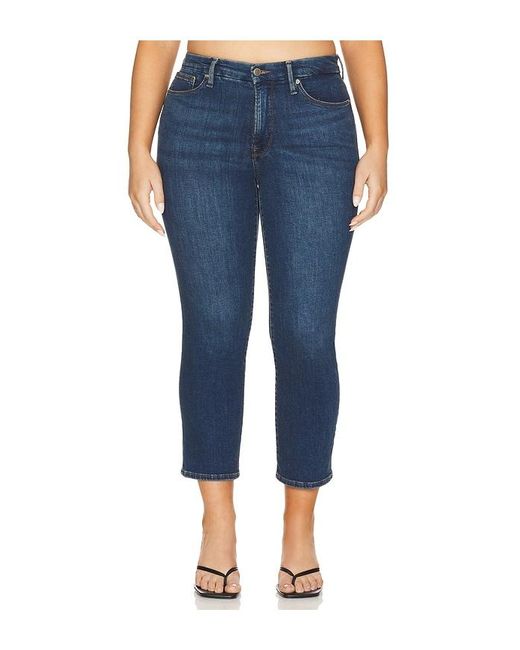 GOOD AMERICAN Blue Good Petite Straight Jeans