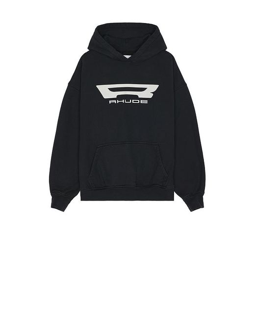Rhude Black Campione Hoodie for men