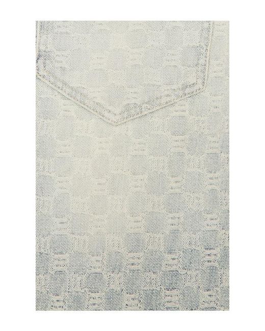 M I S B H V White Monogram Ocean Washed Jeans for men