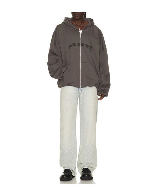 M I S B H V Black Inflated Devil Zipped Hoodie for men