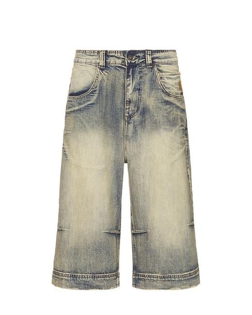 Jaded London Blue Union Jack Applique Jorts for men