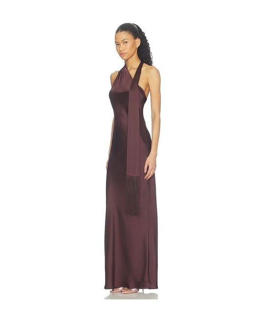 Amanda Uprichard Purple Sonya Maxi Dress With Fringe