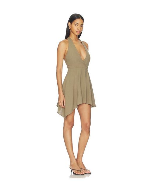 ALL THE WAYS Natural Lola Halter Mini Dress