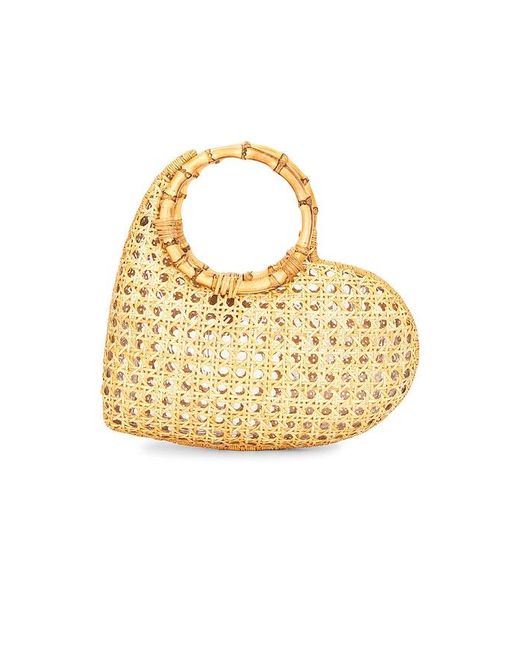 Serpui White Marie Heart Top Handle Bag