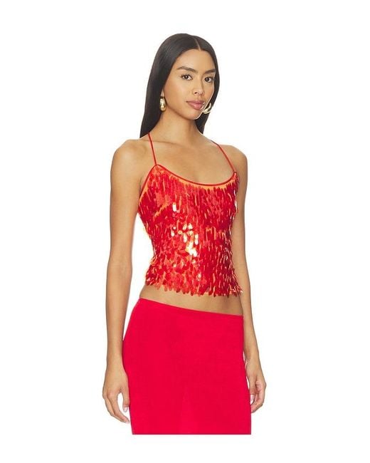 With Harper Lu Red Backless Top