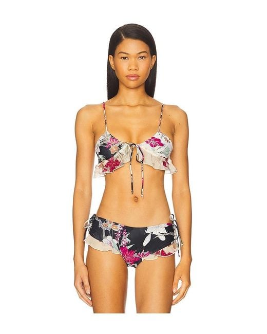 Jaded London Orange Ruffle Bikini Top