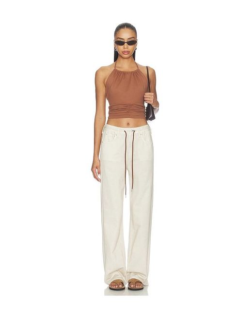 Susana Monaco Multicolor Halter Gathered Top Tie Neck
