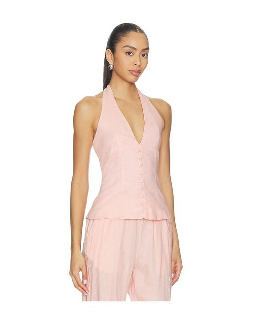 AEXAE Pink Halter Neck Top