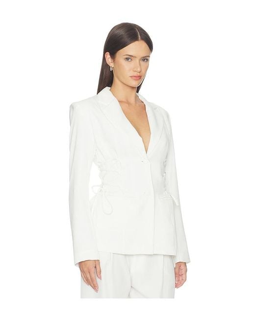 superdown White Jennifer Lace Up Blazer