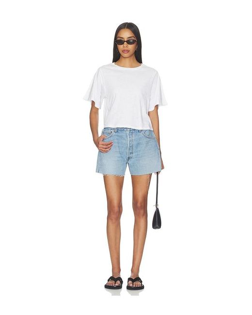 LNA White Willa Slub Tee