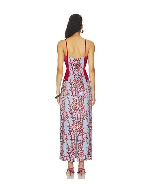 Muma World Red Sakura Mixed Celine Dress
