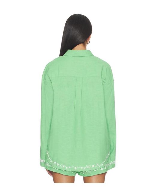 Line & Dot Green Tippi Embroidered Shirt