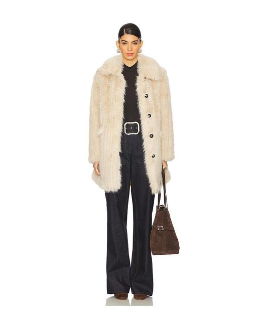 Apparis White Pamela Mid Length Coat
