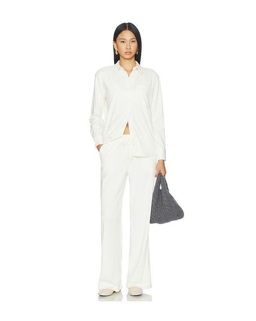 Beyond Yoga White Breathe Easy Corduroy Wide Leg Pant
