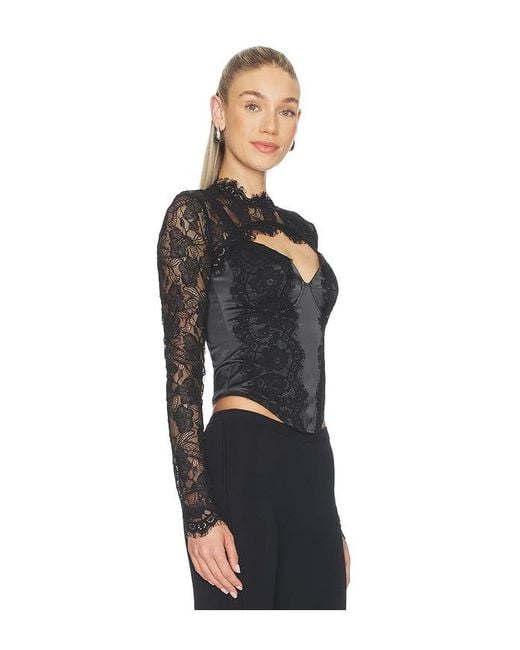 OW Collection Black Brisa Corset Top