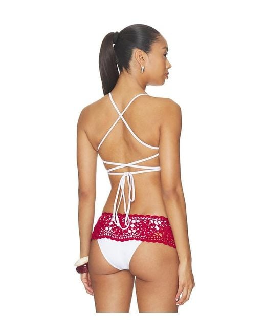 Frankie's Bikinis Red Nari Crochet Top