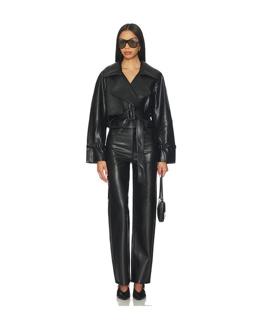 Elodie the Label Black Elodie Charles Faux Leather Crop Jacket