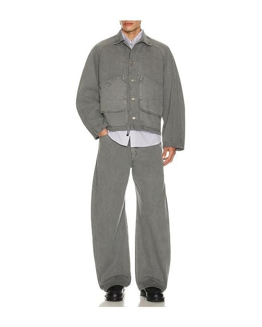 LE17SEPTEMBRE Gray Garment Dyed Curved Jeans for men