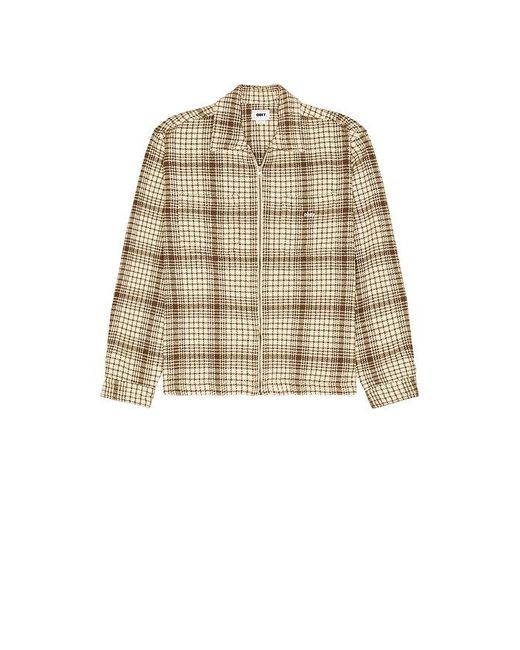 Obey Natural Parker Zip Shirt Jacket for men
