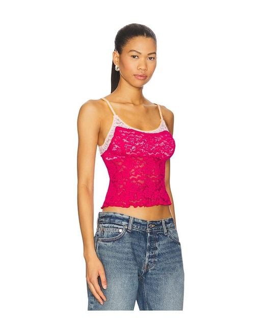 Free People All Day レースキャミソール Red