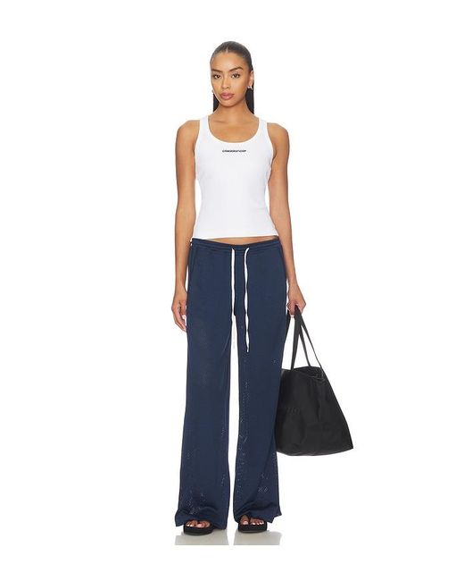 Casablanca Blue Ribbed Tank Top