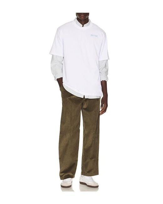House Of Sunny Green Wide Leg Pleated Cord Trousers for men