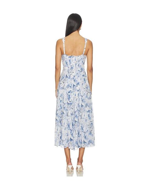Cinq À Sept Blue Heirloom Petals Marmo Dress