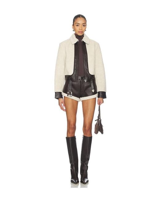 Urban Outfitters Natural Faux Shearling Leather Jacket