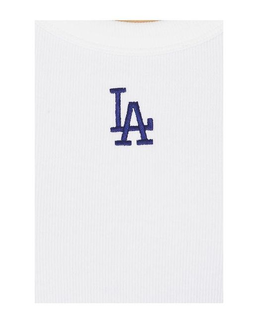 Terez White X Revolve Dodgers Scoop Neck Rib Tank Top