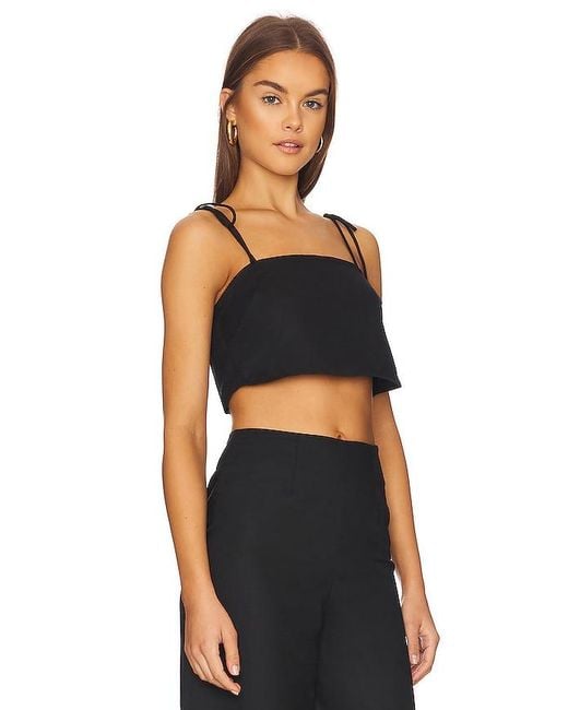 SNDY'S Black Tie Linen Top