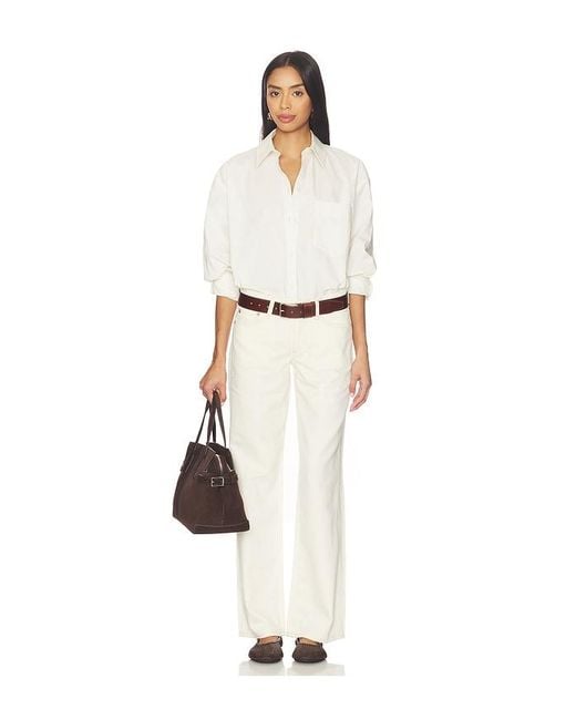 Rag & Bone White Featherweight Cam Low Rise Straight