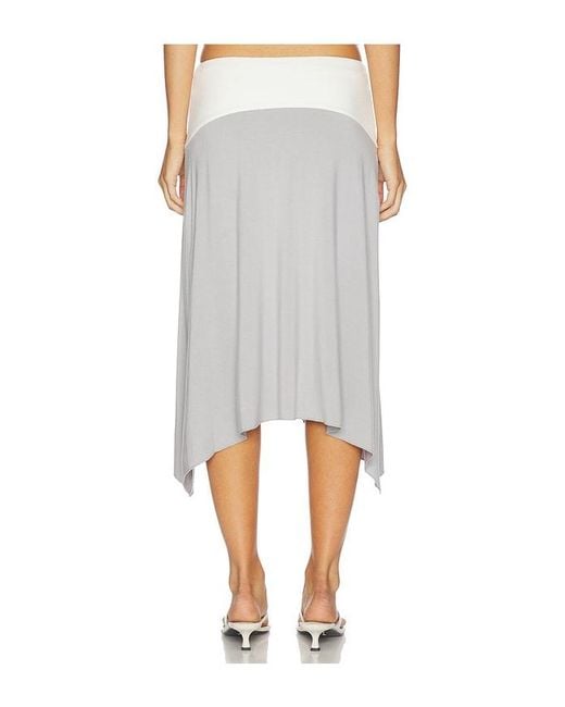 Tiger Mist Gray Curved Yoke Hi Lo Skirt