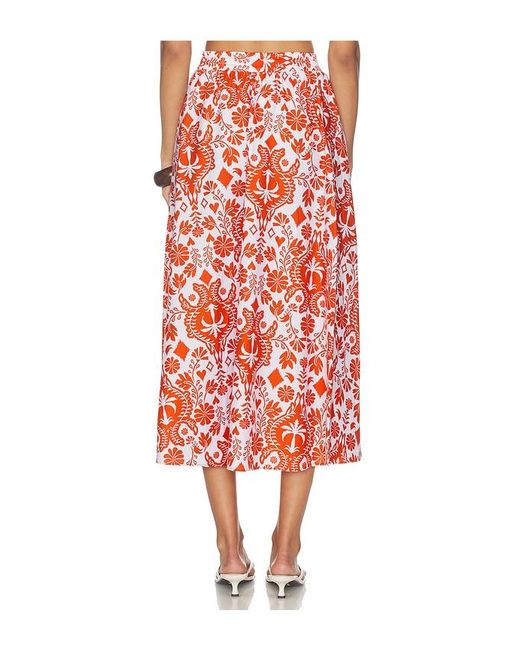 Peixoto Red Paula Midi Skirt