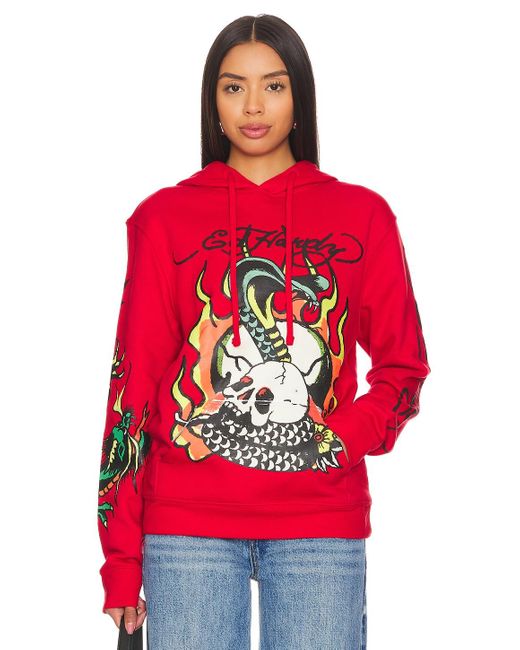 Ed Hardy Flame Cobra パーカー Red