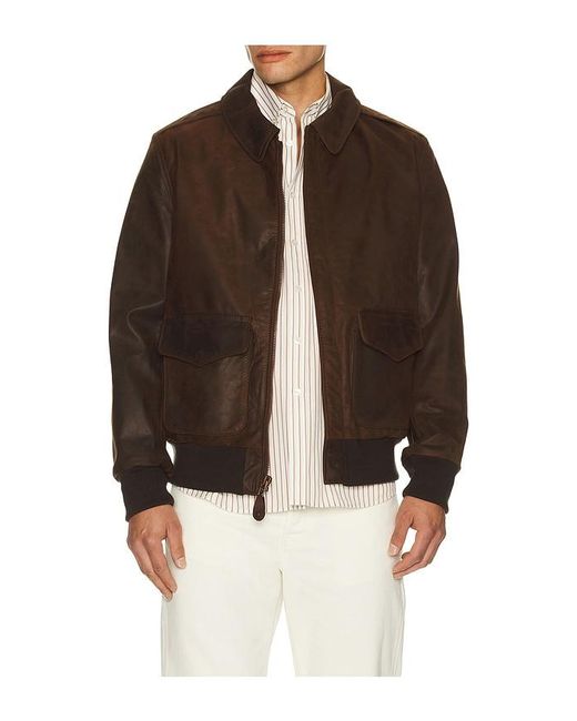 Schott Nyc Brown Lightweight Cowhide A-2 Jacket for men