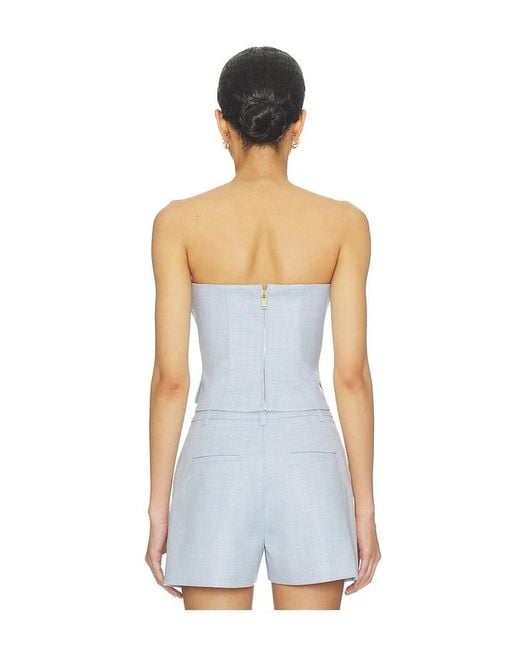 Generation Love White Ellery Chambray Suiting Bustier