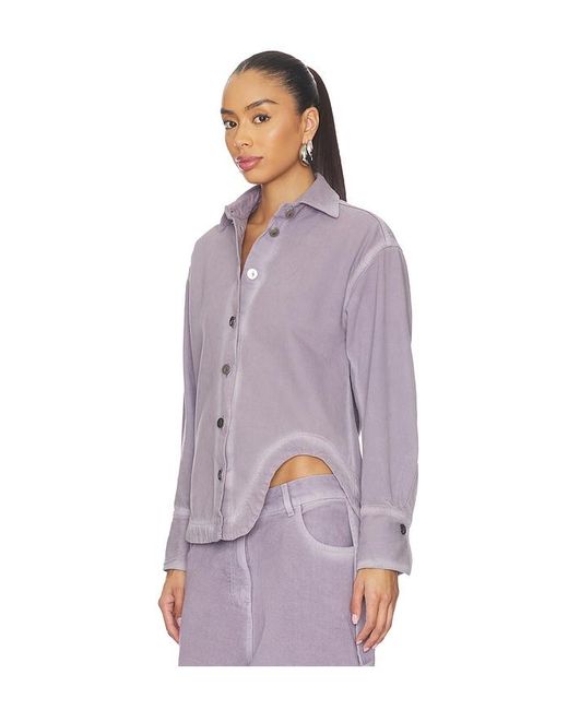 The Attico Purple Bomber Shirt Jacket