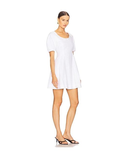 Theory White Puff Sleeve Dress