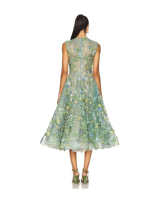Bronx and Banco Green Saba Floral Midi Dress