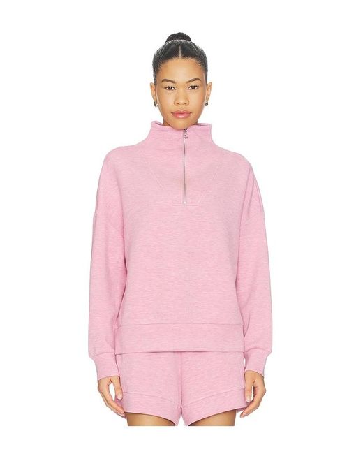 Varley Pink Hawley Half Zip Sweater